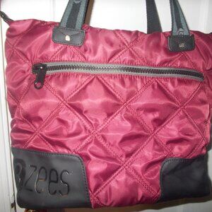 Bzees Quilted Nylon Top Zip Organizer/Tote Bag